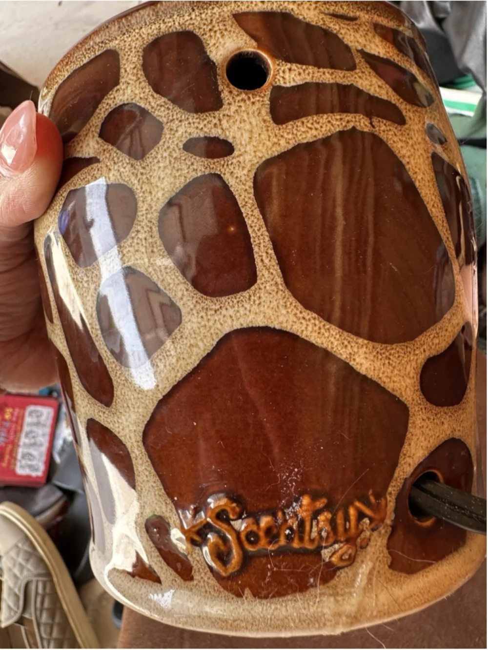 Scentsy Giraffe Full Size Wax Warmer Safari Animal Print with Tray Bulb Retired